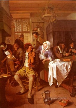 Jan Steen Painting - Interior Of A Tavern Dutch genre painter Jan Steen